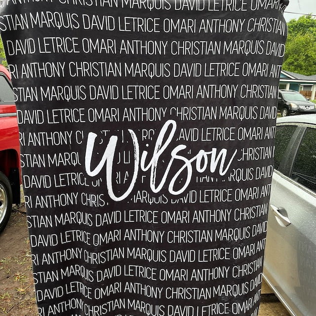 Personalized  Fathers Day Blanket Papa With Names