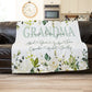 Personalized  Flora Mom/Nana/Auntie We Love You Blanket Green Floral