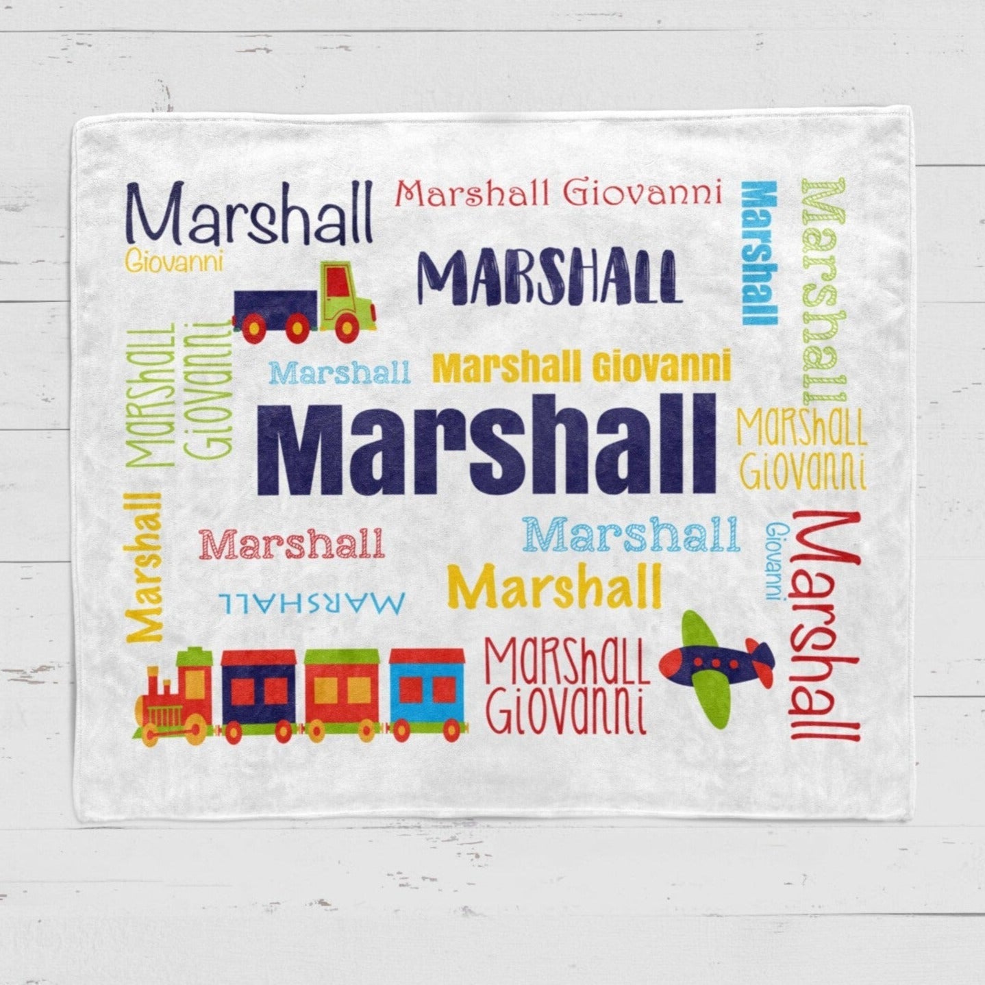 Custom Name Art Truck Fleece Blanket