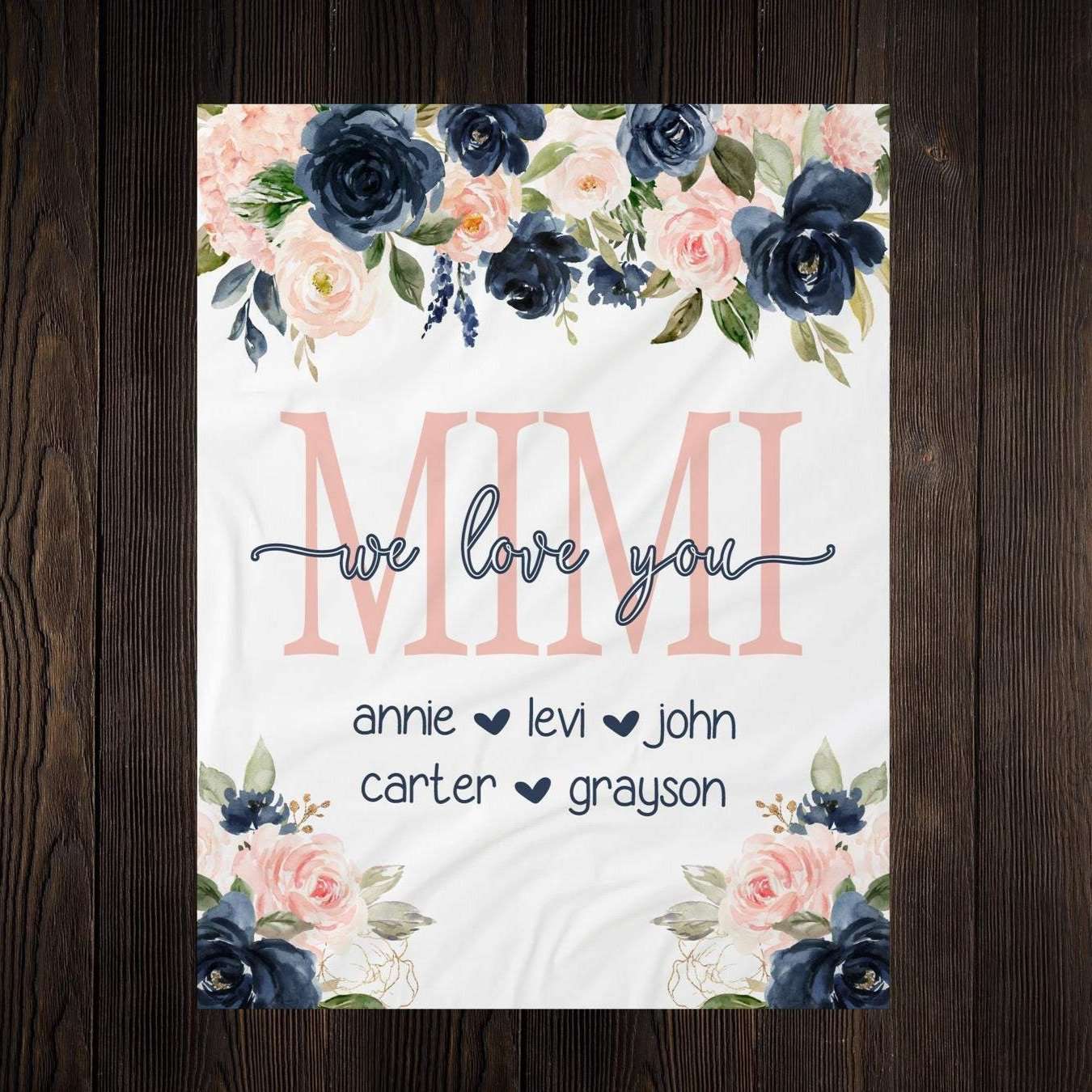 Personalized  Flora Mom/Nana/Auntie We Love You Blanket｜11042215