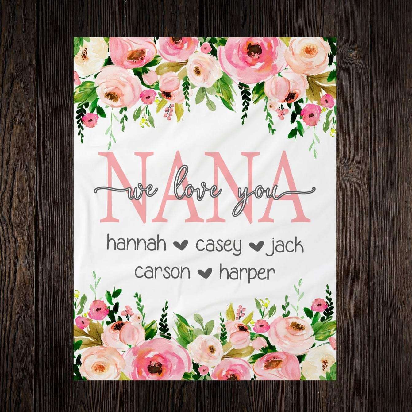 Personalized  Flora Mom/Nana/Auntie We Love You Blanket｜11042211