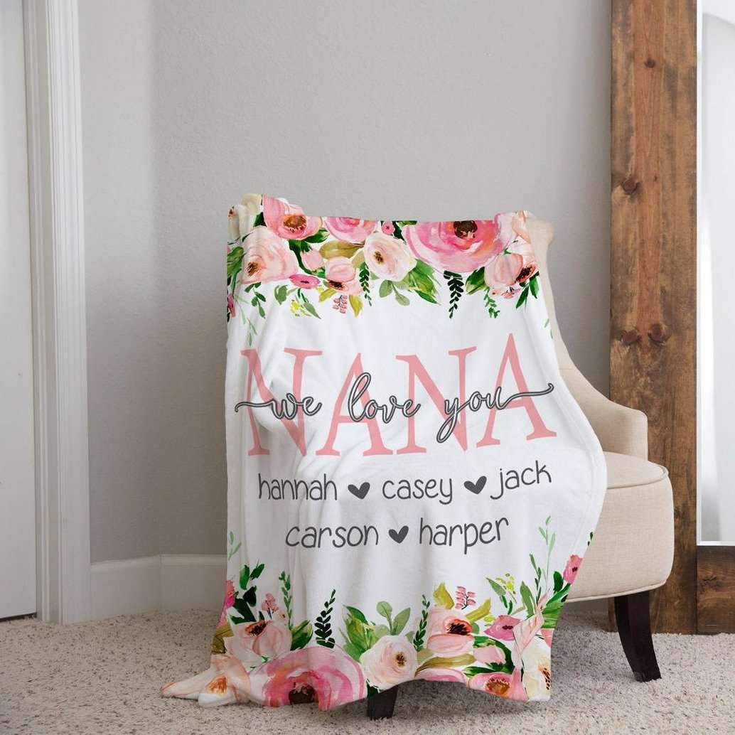 Personalized  Flora Mom/Nana/Auntie We Love You Blanket｜11042211