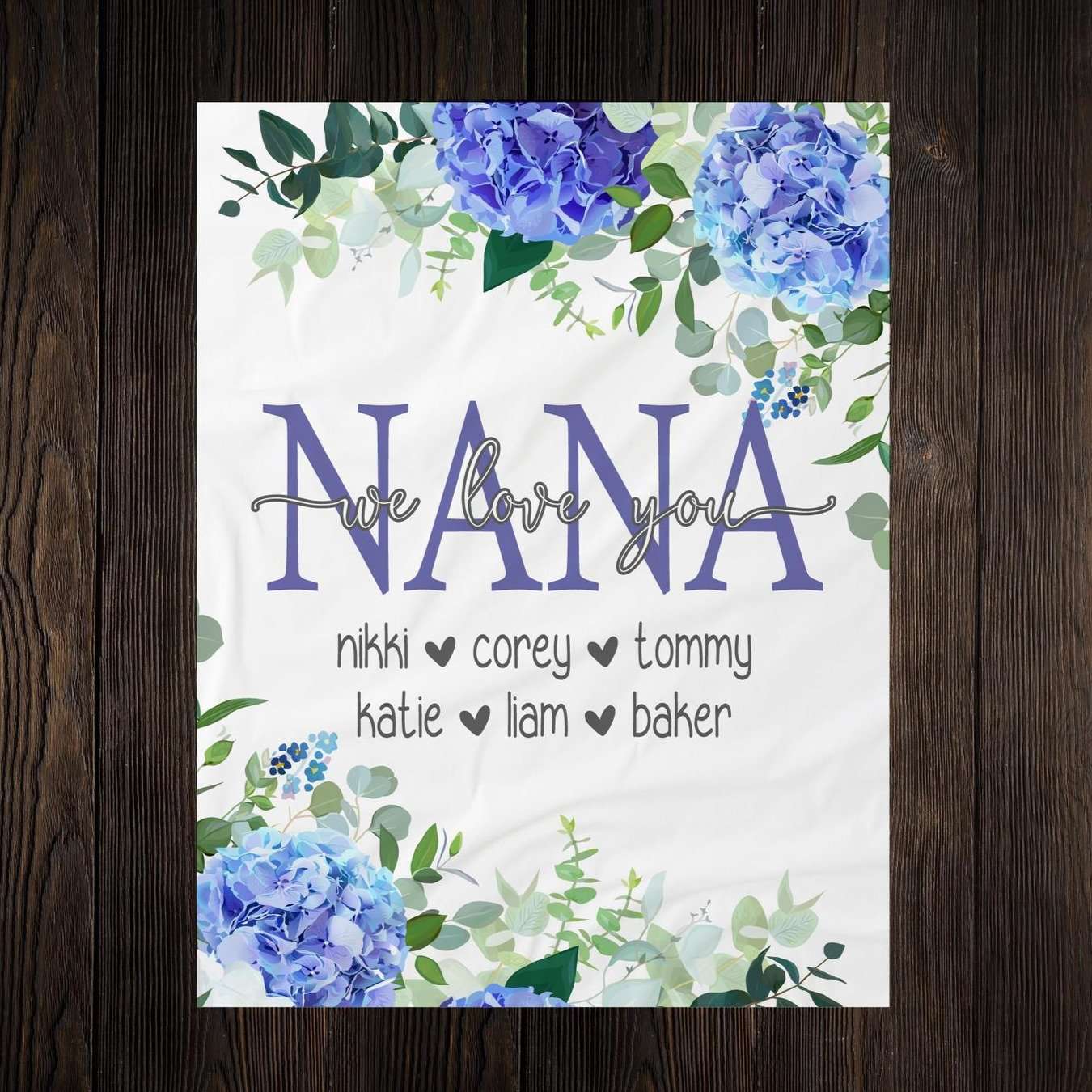 Personalized  Flora Mom/Nana/Auntie We Love You Blanket｜11042216