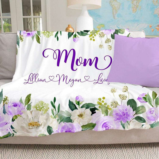 Personalized  Flora Mom/Nana/Auntie We Love You Blanket｜11042209