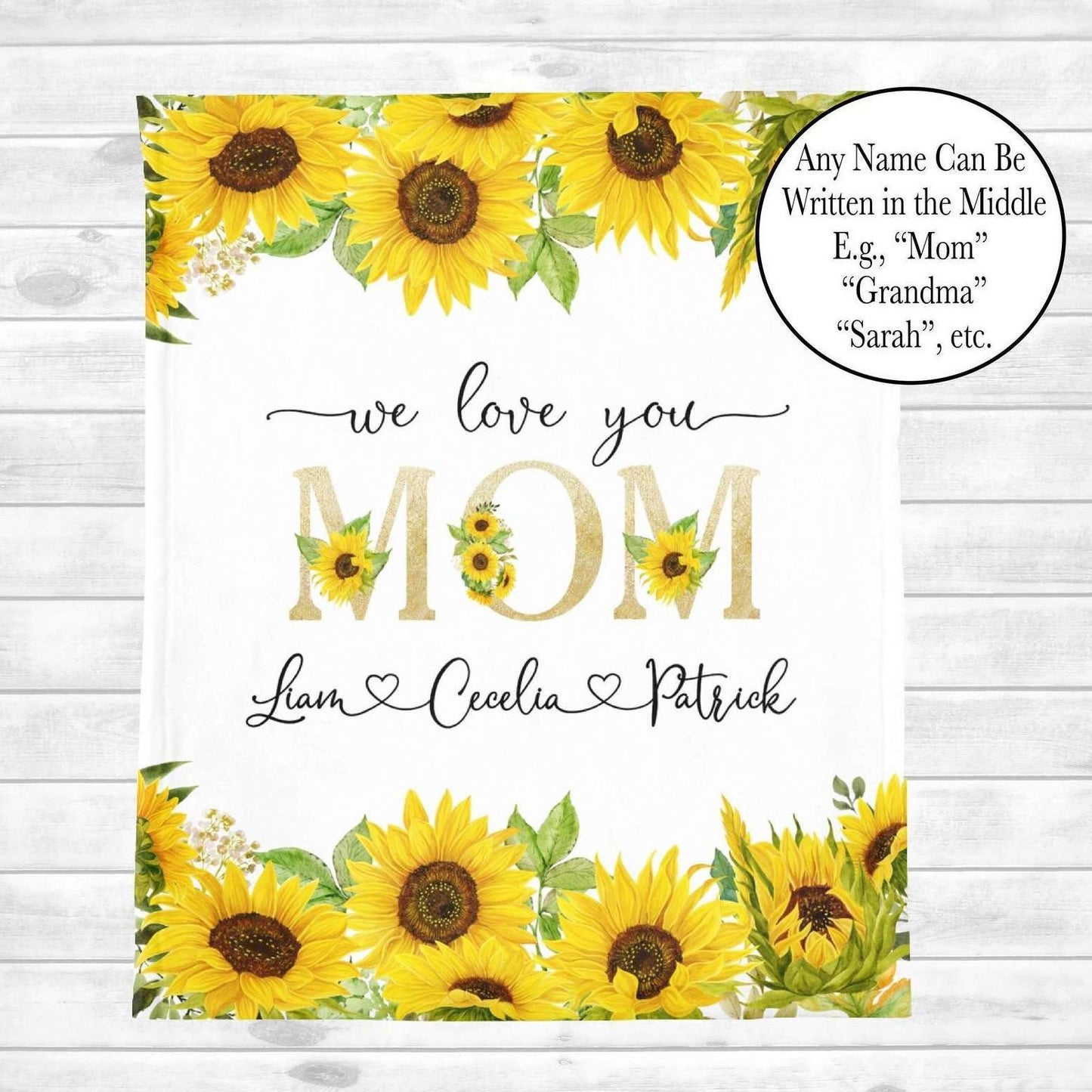 Personalized  Flora Mom/Nana/Auntie We Love You Blanket｜11042206