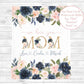 Personalized  Flora Mom/Nana/Auntie We Love You Blanket Blue Florals