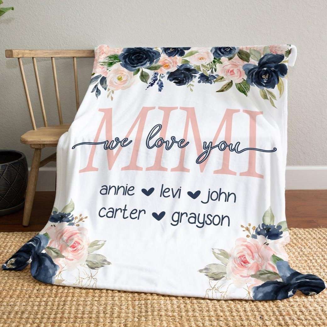 Personalized  Flora Mom/Nana/Auntie We Love You Blanket｜11042215