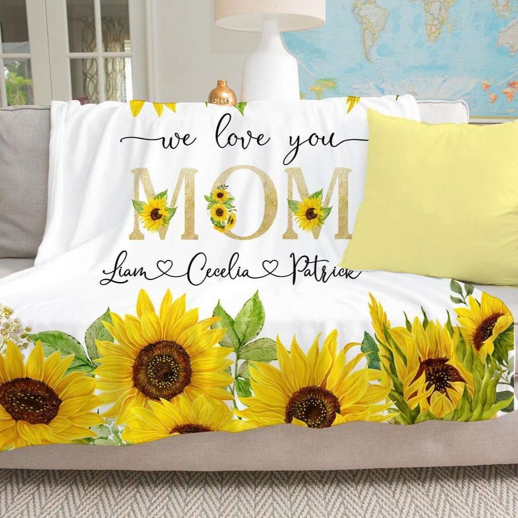 Personalized  Flora Mom/Nana/Auntie We Love You Blanket｜11042206