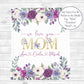 Personalized  Flora Mom/Nana/Auntie We Love You Blanket Purple Floral