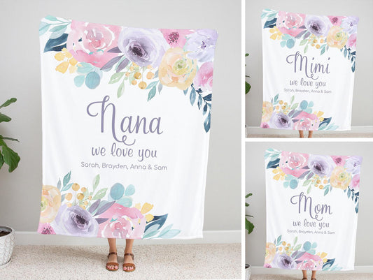Personalized  Flora Mom/Nana/Auntie We Love You Blanket｜11042232
