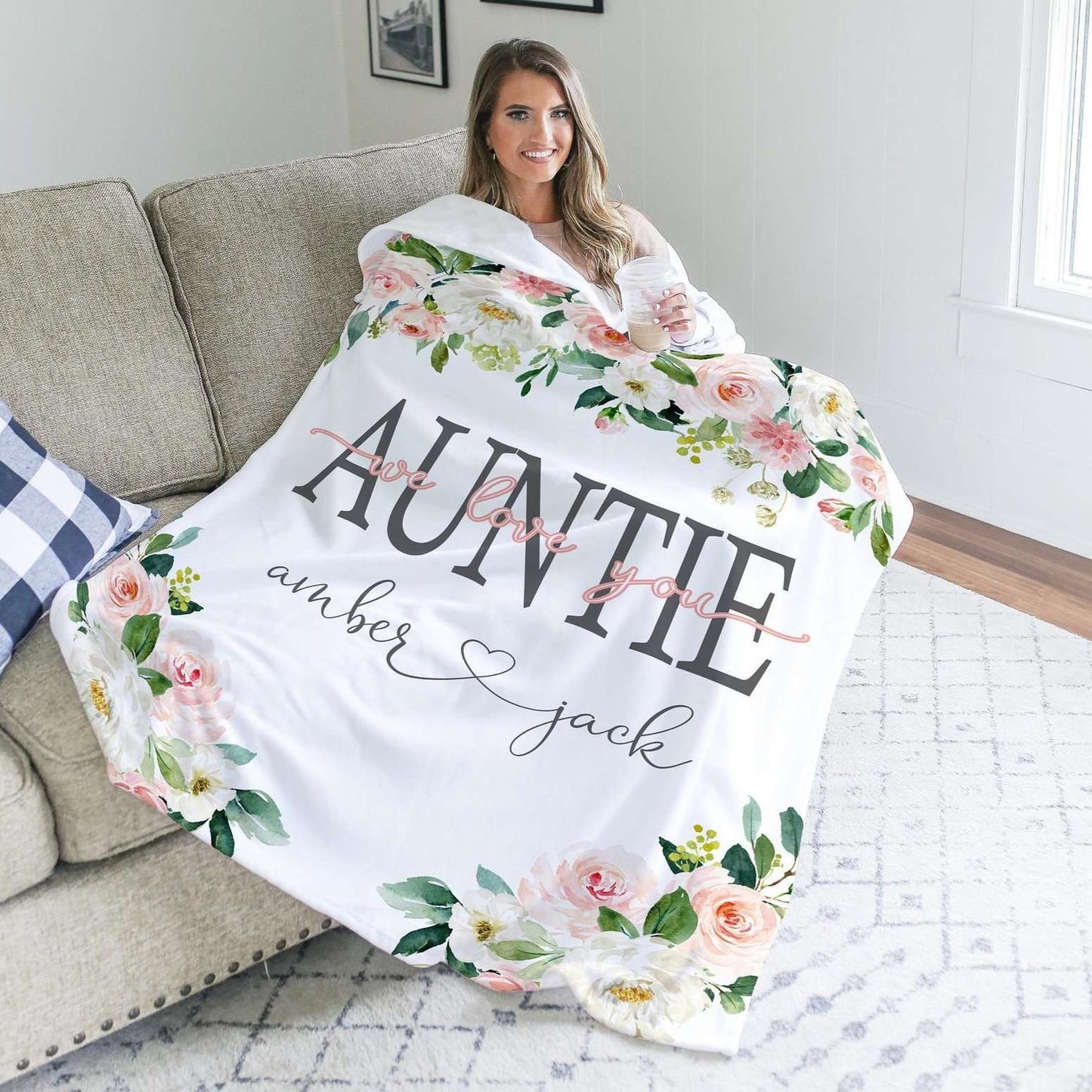 Personalized  Flora Mom/Nana/Auntie We Love You Blanket｜11042214