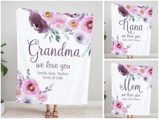 Personalized  Flora Mom/Nana/Auntie We Love You Blanket｜11042230