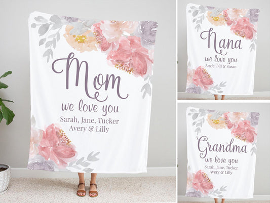 Personalized  Flora Mom/Nana/Auntie We Love You Blanket｜11042231