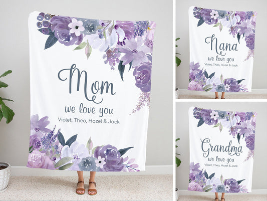 Personalized  Flora Mom/Nana/Auntie We Love You Blanket｜11042233