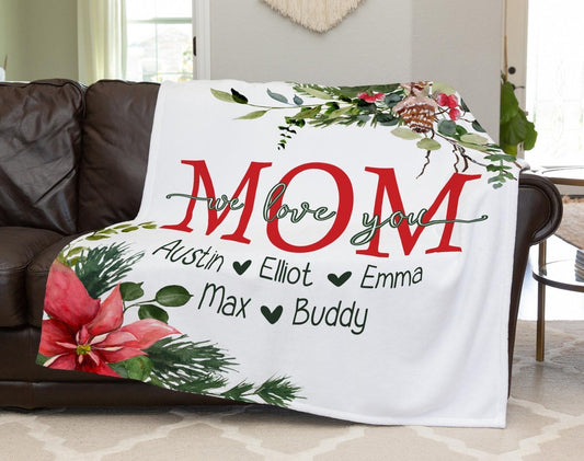 Personalized  Flora Mom/Nana/Auntie We Love You Blanket｜11042225