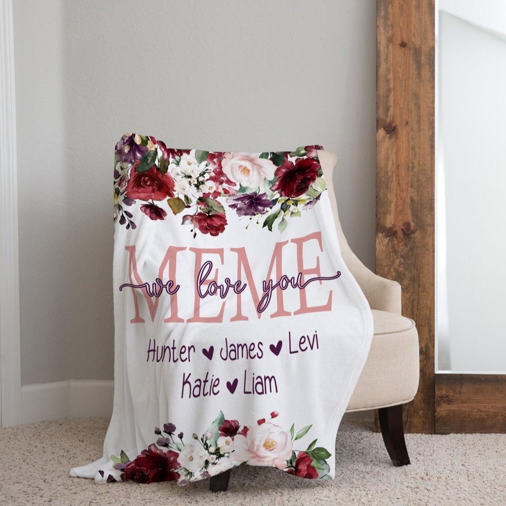 Personalized  Flora Mom/Nana/Auntie We Love You Blanket｜11042220