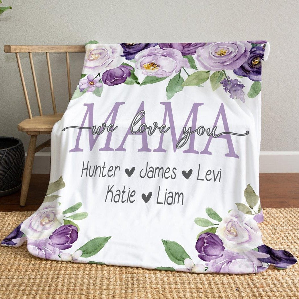 Personalized  Flora Mom/Nana/Auntie We Love You Blanket｜11042219