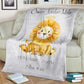 Custom Lion Blankets With Baby's Birth Information 111702