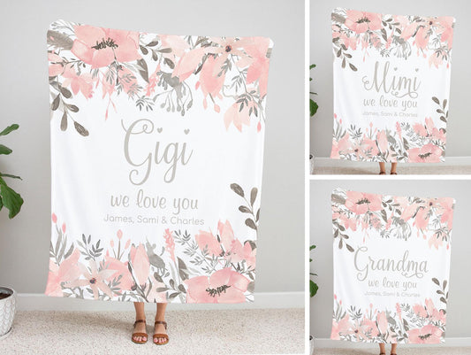 Personalized  Flora Mom/Nana/Auntie We Love You Blanket｜11042228