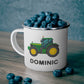 Personalized Enamel Tractor Kids Mug