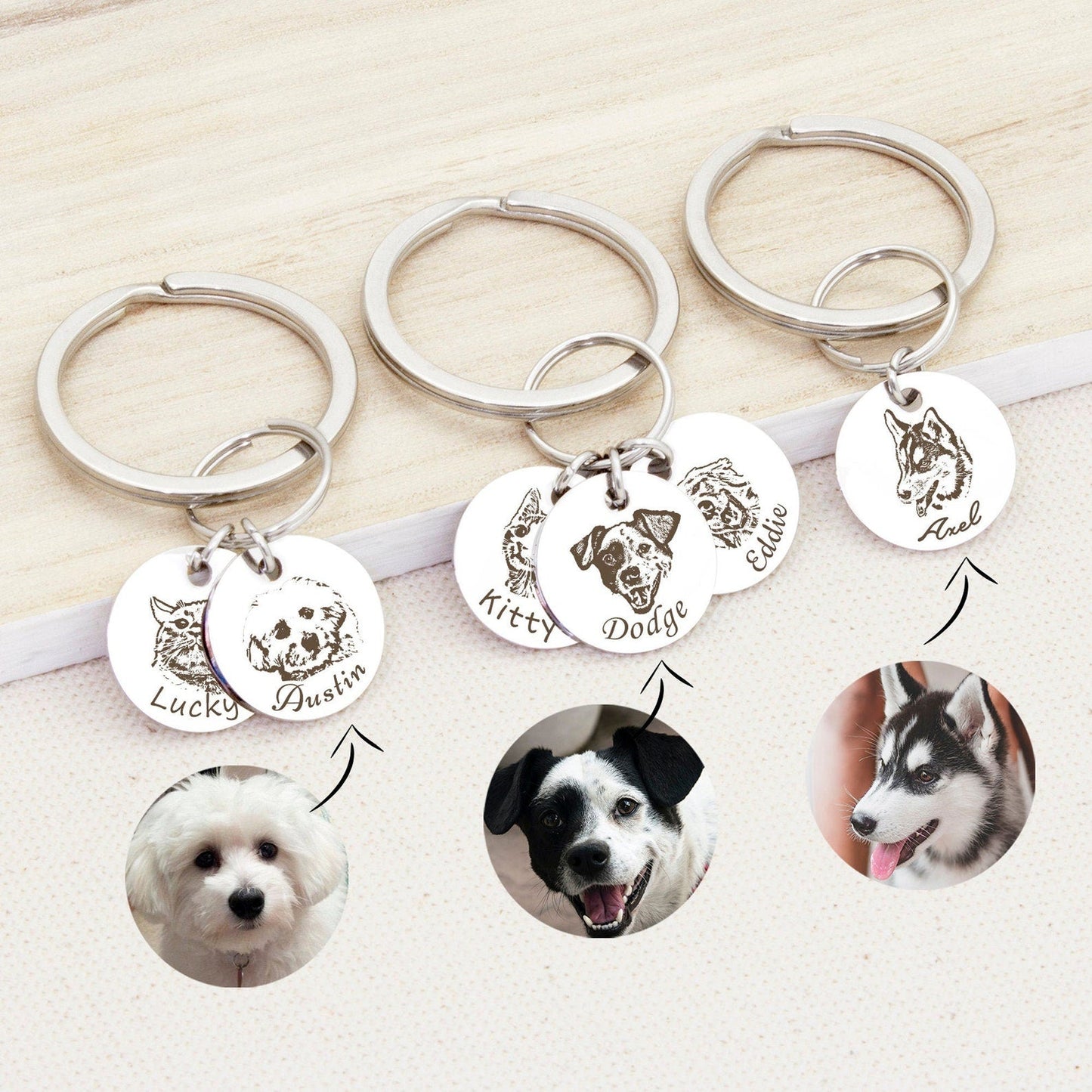 Personalized Pet Portrait Keychain