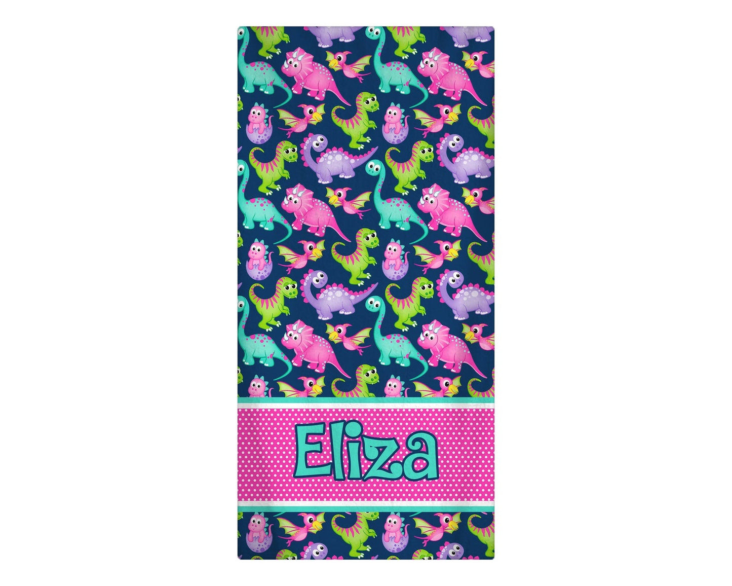 Personalized Dinosaur Kids Beach Towel
