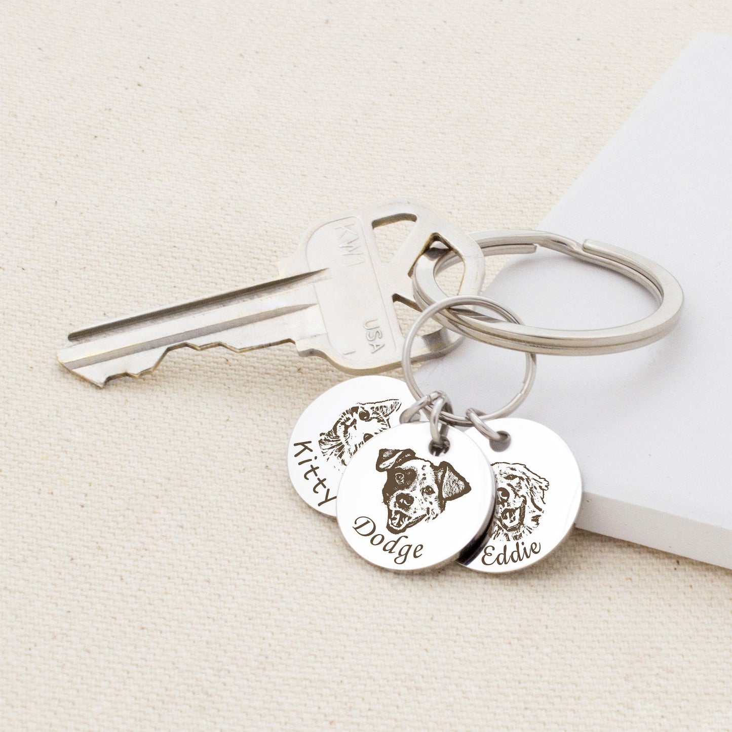 Personalized Pet Portrait Keychain