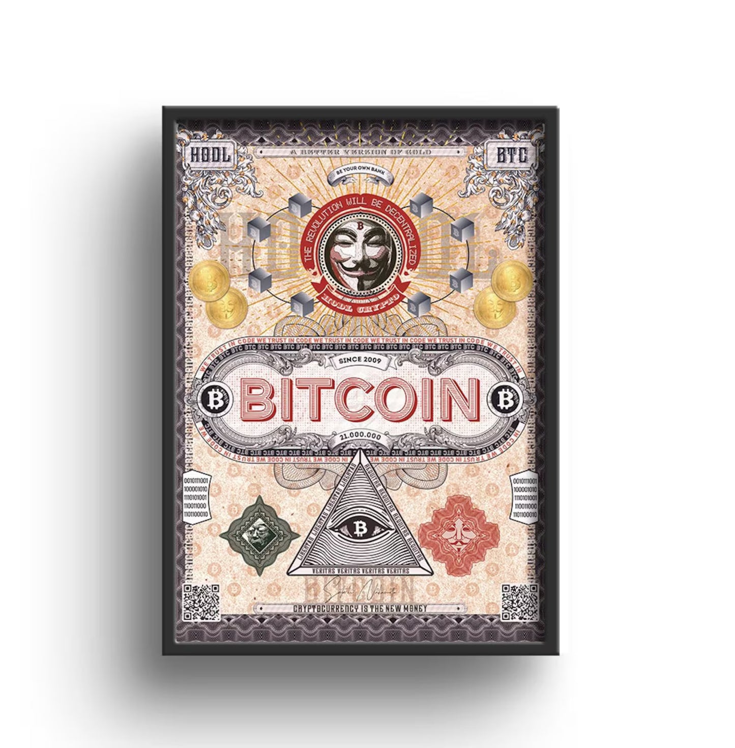 Bitcoin Crypto HODL Poster