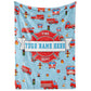 Personalized Minky Swaddle Blanket Name Fire Truck