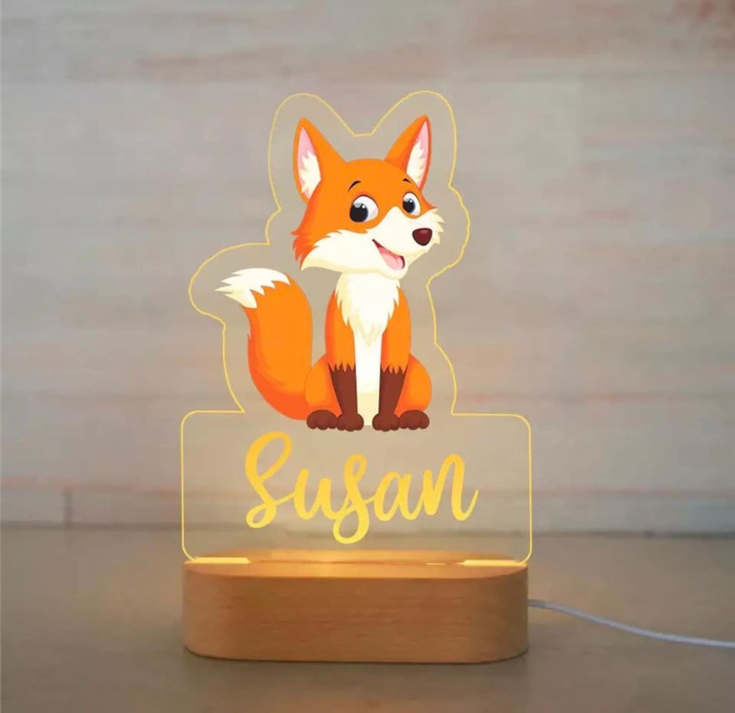 Personalized Bedroom Boys Girls Animal Mood Lighting Fox