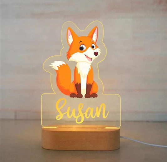 Personalized Bedroom Boys Girls Animal Mood Lighting Fox