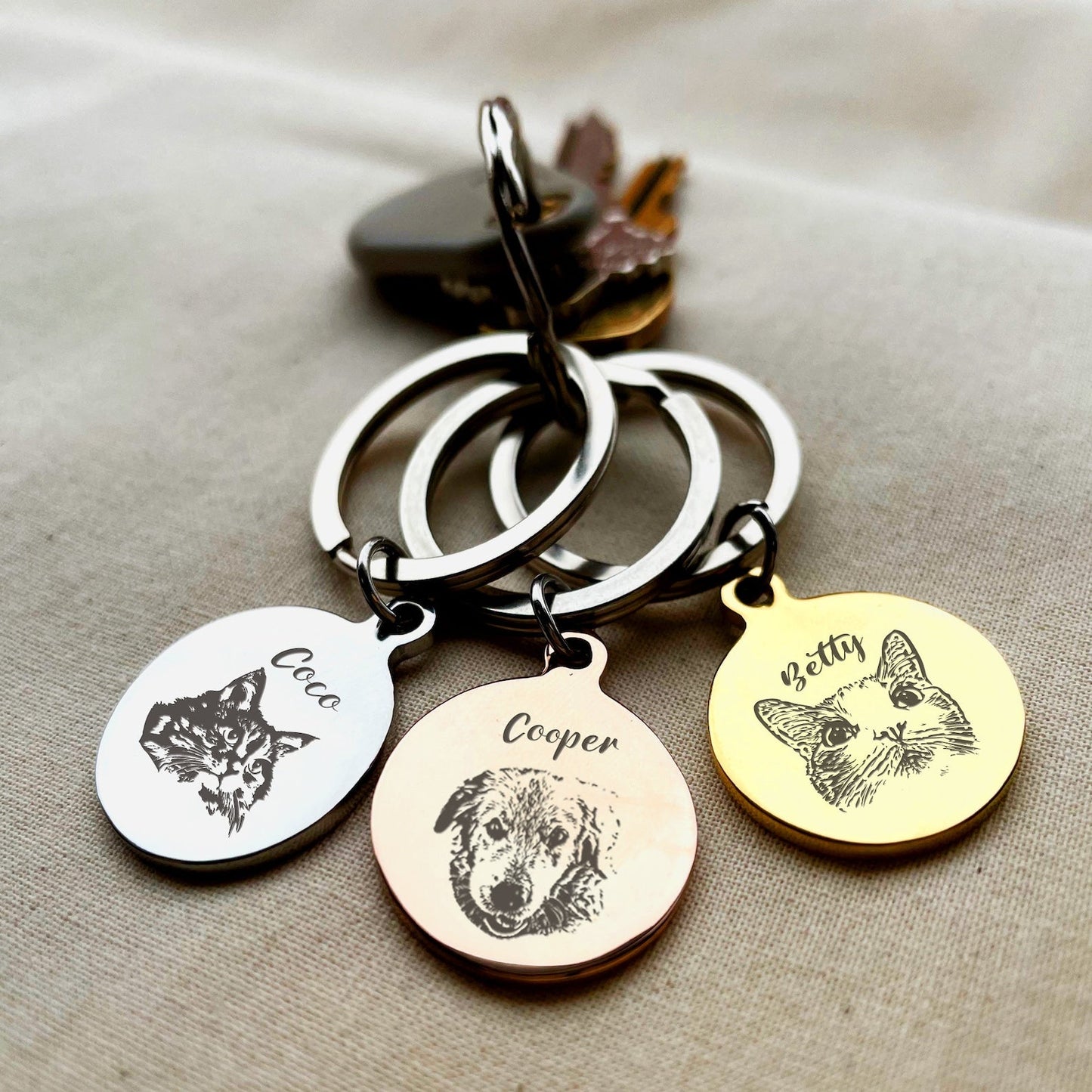 Personalized Pet Portrait Keychain