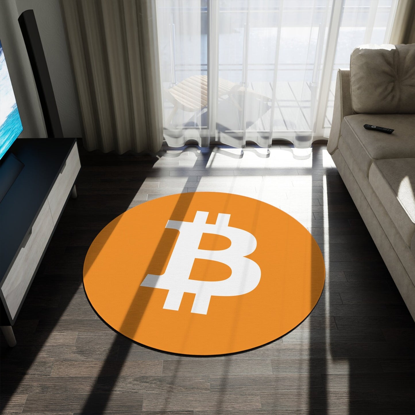 Big Bitcoin Rug - Round Crypto Rug