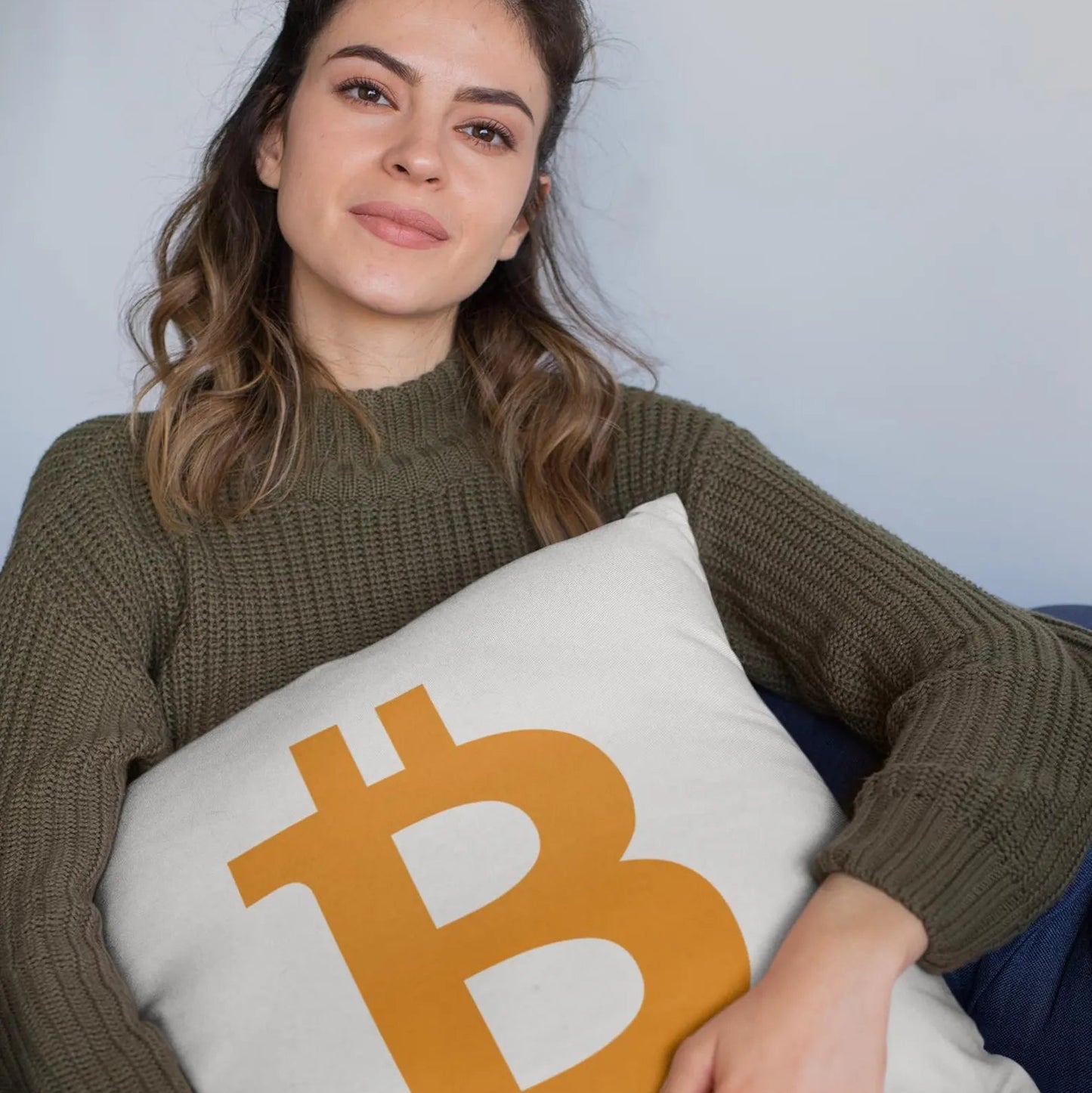 Bitcoin Pillow: Double-Sided Crypto Merch White