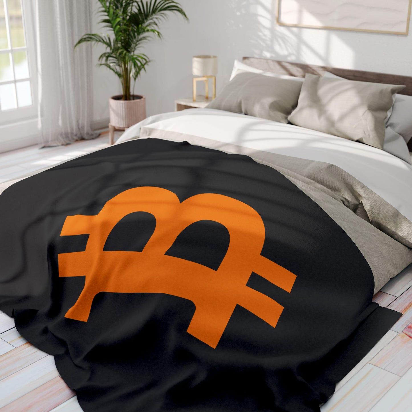 Bitcoin Fleece Throw Blanket: Cozy Crypto Gift, Winter Home Decor