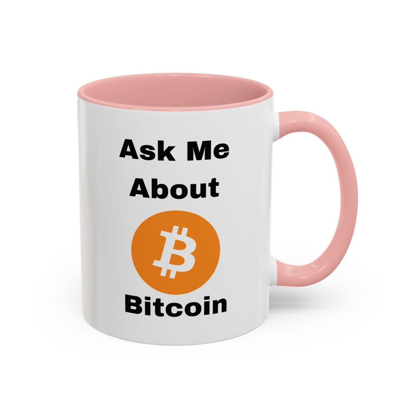 Bitcoin Enthusiast Coffee Mug, Perfect Gift for Crypto Lovers, Fun Office Accessory, Ask Me About Bitcoin Mug