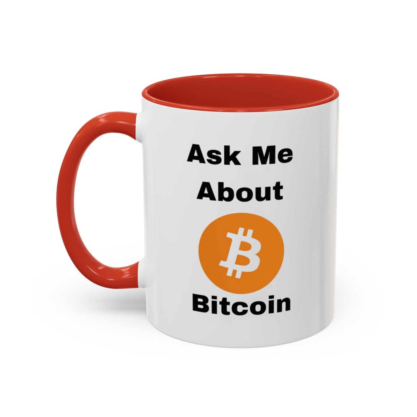 Bitcoin Enthusiast Coffee Mug, Perfect Gift for Crypto Lovers, Fun Office Accessory, Ask Me About Bitcoin Mug