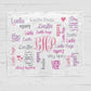 Personalized Name Word Art With Monogram Baby Girl Fleece Blanket