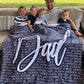 Personalized  Fathers Day Blanket Papa With Names