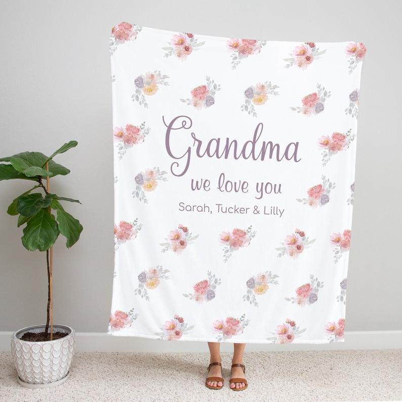 Personalized  Flora Mom/Nana/Auntie We Love You Blanket｜11042237