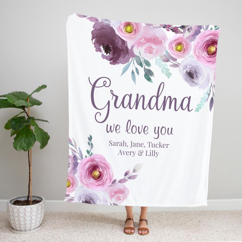 Personalized  Flora Mom/Nana/Auntie We Love You Blanket｜11042230