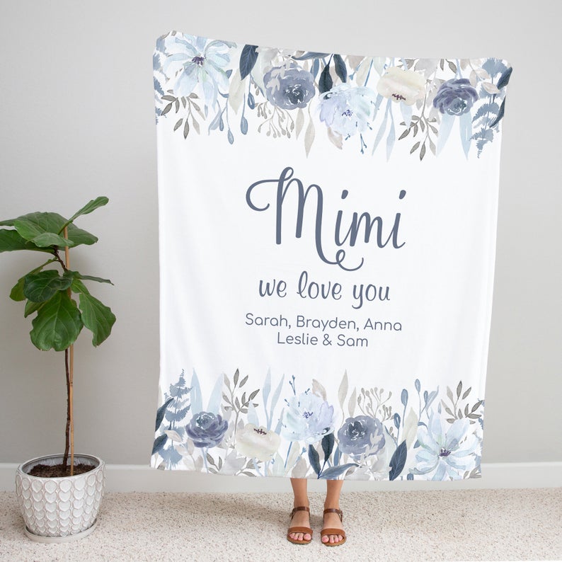 Personalized  Flora Mom/Nana/Auntie We Love You Blanket ｜110439