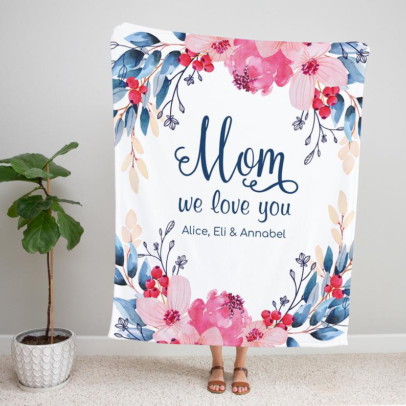 Personalized  Flora Mom/Nana/Auntie We Love You Blanket｜11042226