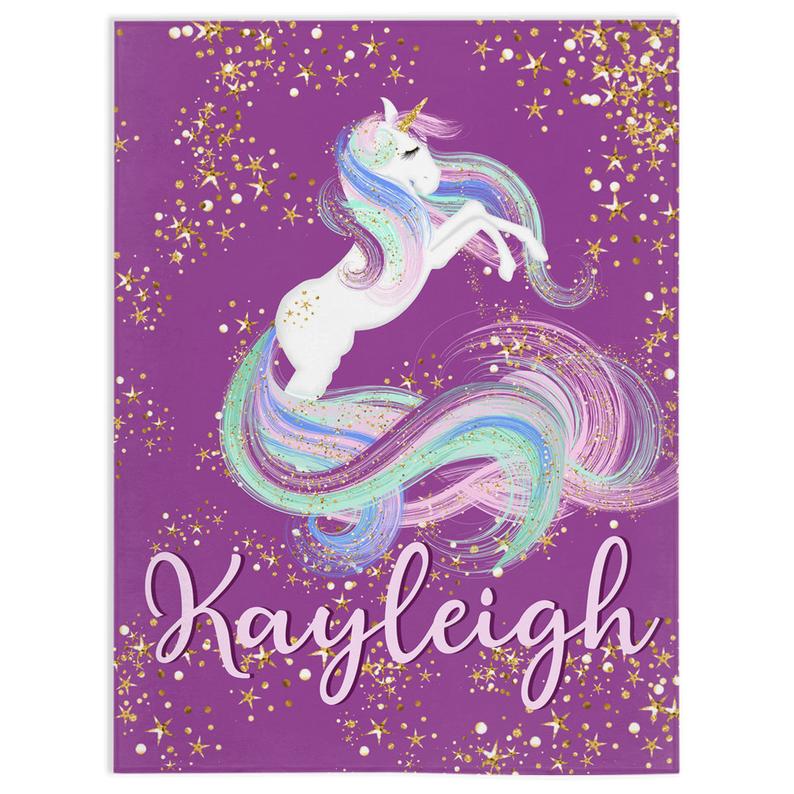 Personalized Magical Unicorn Fleece Blanket 14
