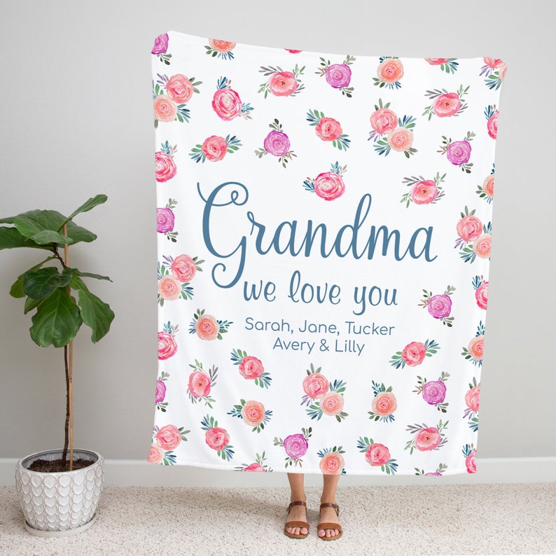 Personalized  Flora Mom/Nana/Auntie We Love You Blanket｜11042236