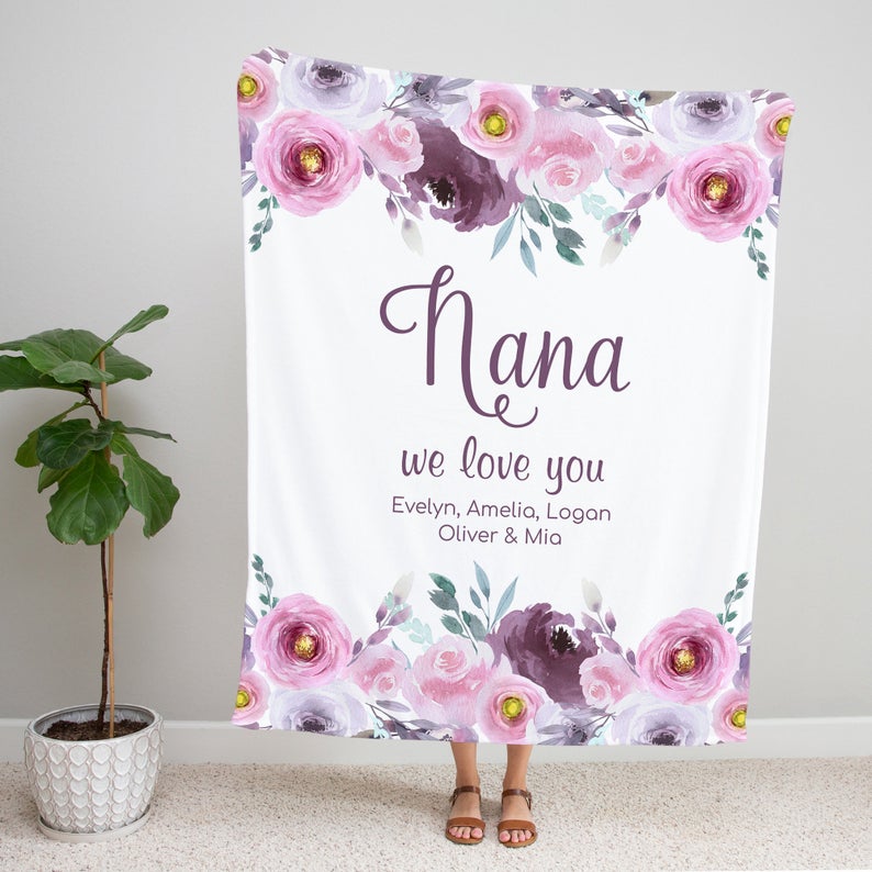 Personalized  Flora Mom/Nana/Auntie We Love You Blanket｜11042235