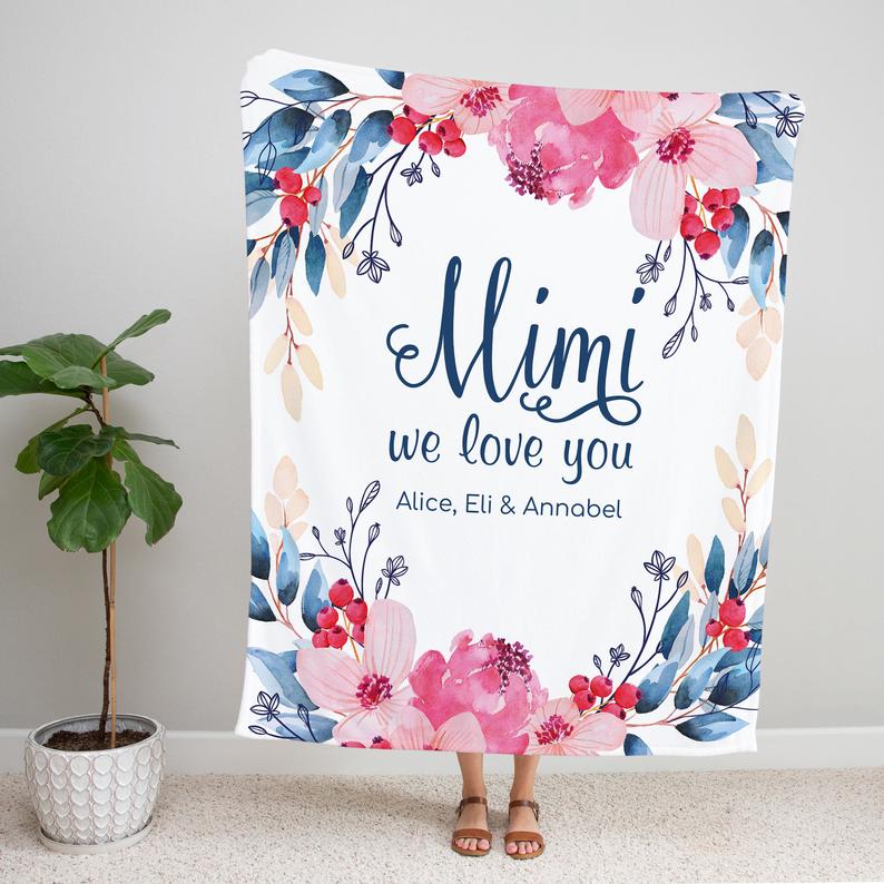 Personalized  Flora Mom/Nana/Auntie We Love You Blanket｜11042226