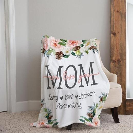 Personalized  Flora Mom/Nana/Auntie We Love You Blanket｜11042222