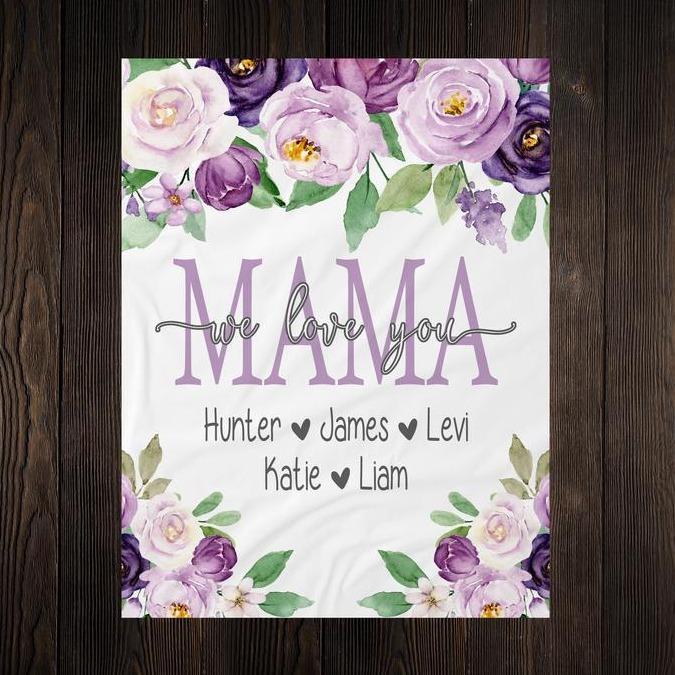 Personalized  Flora Mom/Nana/Auntie We Love You Blanket｜11042219
