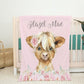 Personalized Fleece Blanket Cow With Rose